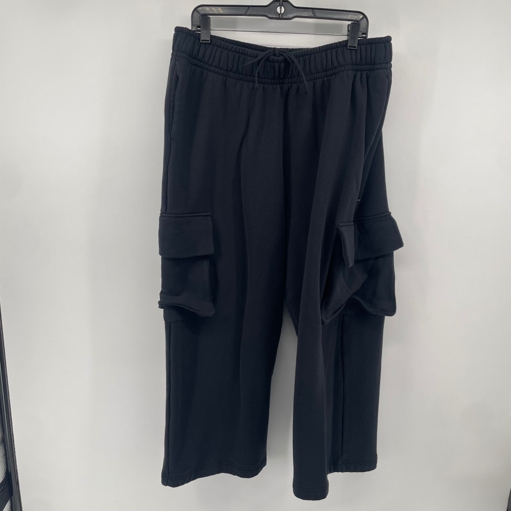 Nike Cargo Sportswear Low Rise Oversized French Terry Open Hem Pants FV7512-010
